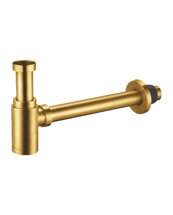 Eco Elegance Design Wastafel Sifon Uit Messing 5/4 (33cm) - Geborsteld Goud