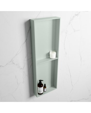 Mondiaz Easy Nis 149,5x29,5cm in solid surface kleur Greey | Greey. 2 vakken geschikt voor in- of opbouw