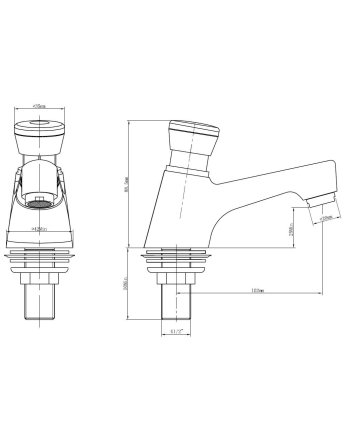 Kazi fonteinkraan zelfsluitend 1/2'' chroom