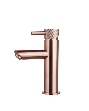 Sani DeLuxe Wastafelmengkraan opbouw Mia Brons met geribbeld knop