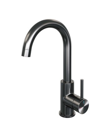 BRAUER Gunmetal Edition hoge opbouw wastafelmengkraan met draaibare ronde uitloop model A gunmetal geborsteld PVD