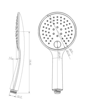 UniMatch handdouche 3 standen Ø 12 cm chroom