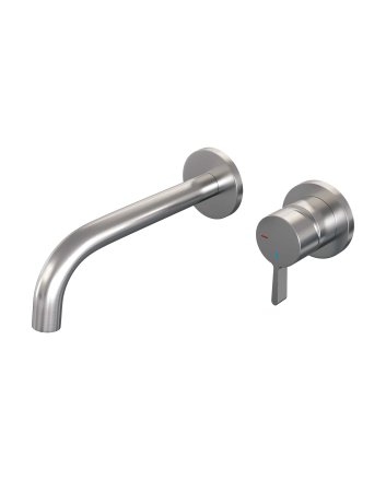 BRAUER Brushed Edition inbouw wastafelmengkraan met gebogen uitloop en rozetten model E1 RVS geborsteld PVD