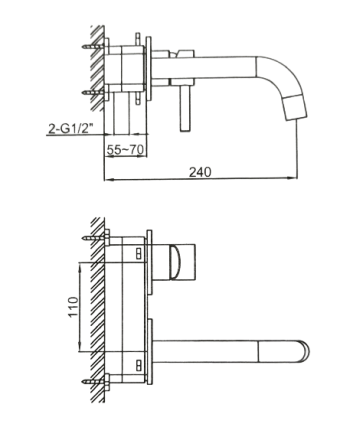 Sani DeLuxe Wastafelmengkraan inbouw met box rond Chroom