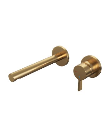 BRAUER Gold Edition inbouw wastafelmengkraan met rechte uitloop en rozetten model E1 goud geborsteld PVD