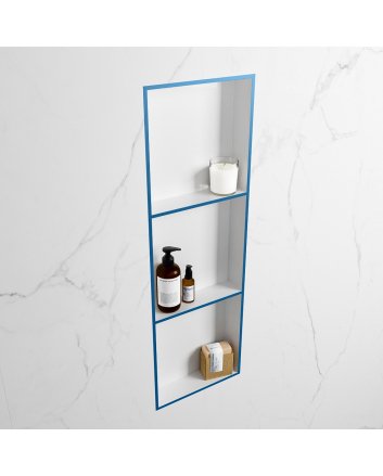 Mondiaz Easy Nis 89,5x29,5cm in solid surface kleur Jeans | Talc. 3 vakken  geschikt voor in- of opbouw