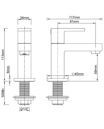 Rombo fonteinkraan Kiwa 1/2" chroom