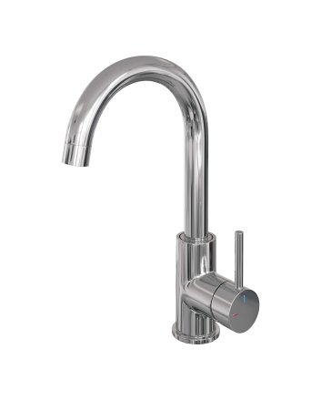 BRAUER Chrome Edition hoge opbouw wastafelmengkraan met draaibare ronde uitloop model A chroom