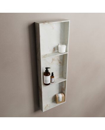 Mondiaz Easy Nis 89,5x29,5cm in solid surface kleur Frappe. 3 vakken  geschikt voor in- of opbouw