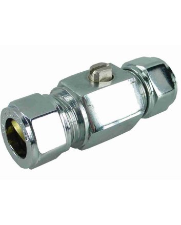 Riko chroom mini-kogelkraan recht knel 15 mm x 15 mm