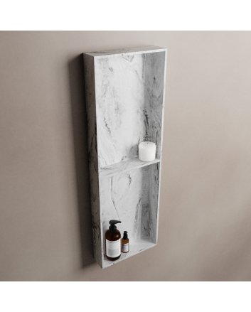 Mondiaz Easy Nis 59,5x29,5cm in solid surface kleur Glace. 3 vakken geschikt voor in- of opbouw
