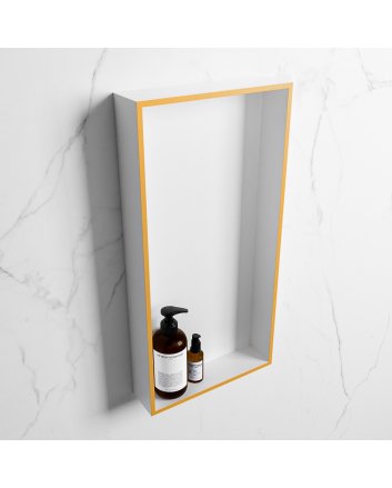 Mondiaz Easy Nis 59,5x29,5cm in solid surface kleur Ocher | Talc. 1 vak  geschikt voor in- of opbouw