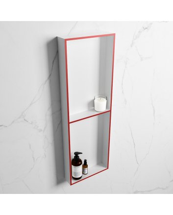 Mondiaz Easy Nis 149,5x29,5cm in solid surface kleur Fire | Talc. 2 vakken geschikt voor in- of opbouw