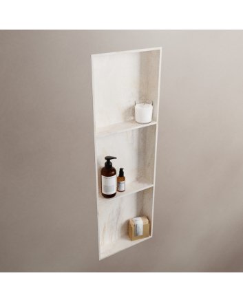 Mondiaz Easy Nis 89,5x29,5cm in solid surface kleur Ostra. 3 vakken  geschikt voor in- of opbouw