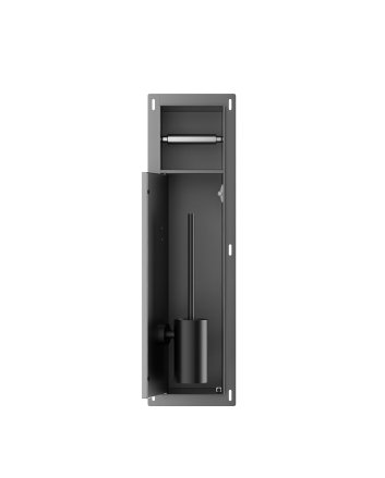 Rocko toiletrol- en borstelhouder inbouw betegelbaar gunmetal