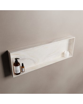 Mondiaz Easy Nis 89,5x29,5cm in solid surface kleur Ostra. 1 vak geschikt voor in- of opbouw