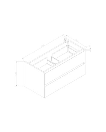 Sani DeLuxe Infinity onderkast korpus en front in het verstek met greeplijst in korpus kleur 100 Hoogglans Wit