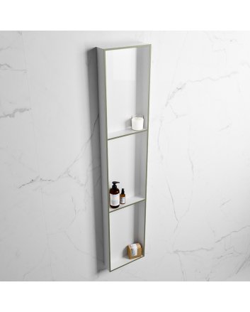 Mondiaz Easy Nis 149,5x29,5cm in solid surface kleur Army | Talc. 3 vakken  geschikt voor in- of opbouw