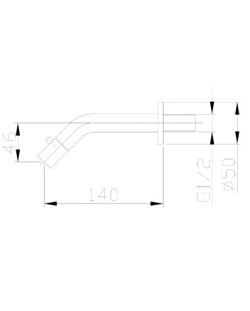Metro fonteinkraan met muurbevestiging 1/2" chroom