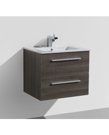 Sani DeLuxe Aktieset badmeubel DL met greep aluminium 60 Kentucky Oak zonder spiegel
