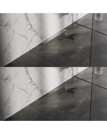 BRAUER Douchegoot met multifunctioneel rooster en flens voor wandmontage 7 x 60 RVS geborsteld