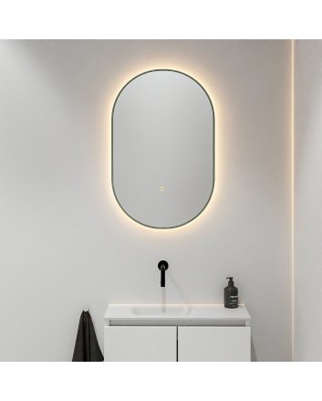Mondiaz Glow spiegel ovaal 45x90cm Army Bewegingssensor LED verlichting rondom