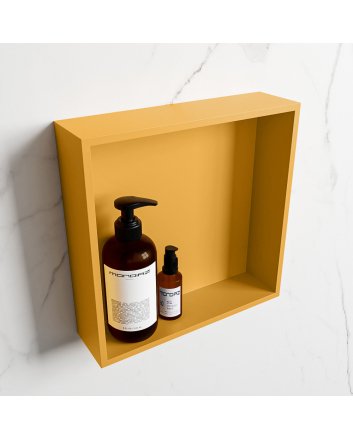 Mondiaz Easy Nis 29,5x29,5cm in solid surface kleur Ocher | Ocher. 1 vak  geschikt voor in- of opbouw