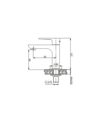 Casma fonteinkraan 1/2'' zwart/chroom