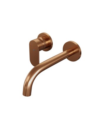 BRAUER Copper Edition inbouw wastafelmengkraan met gebogen uitloop en rozetten model C2 koper geborsteld PVD