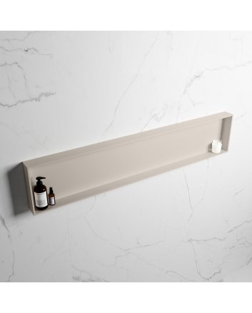 Mondiaz Easy Nis 149,5x29,5cm in solid surface kleur Linen | Linen. 1 vak  geschikt voor in- of opbouw