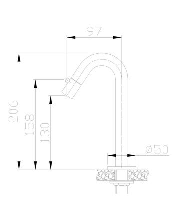 Metro fonteinkraan 1/2" chroom