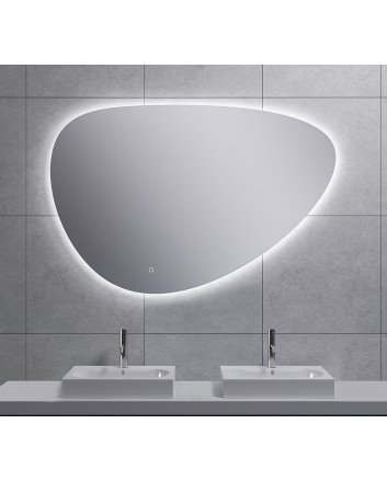 Uovo spiegel ovaal met LED, dimbaar en spiegelverwarming 120 cm
