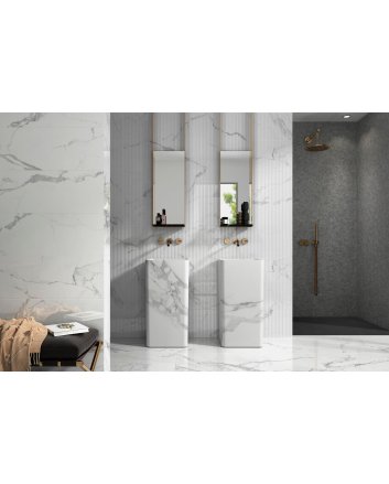 Emigres Dec enzo wandtegel hoogglans 30x90 blanco