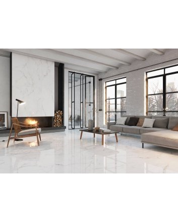 Emigres Lucia vloertegel hoogglans 120x120 blanco