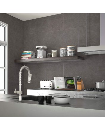 Emigres Microcemento wandtegel satijn 30x90 negro