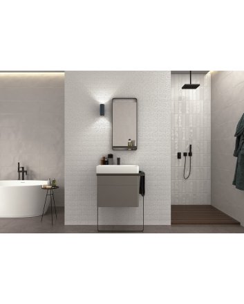 Emigres Leed wandtegel satijn 20x60 blanco