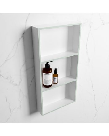 Mondiaz Easy Nis 59,5x29,5cm in solid surface kleur Greey | Talc. 3 vakken  geschikt voor in- of opbouw