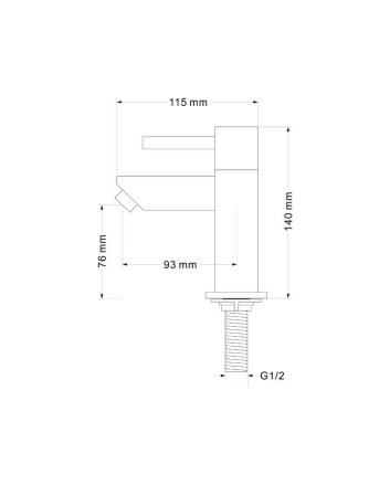 Sani DeLuxe Fonteinkraan opbouw vierkant Chroom