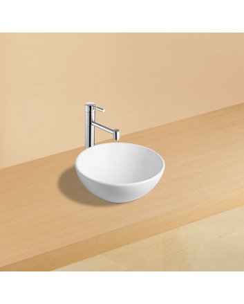 Wiesbaden Luna waskom rond 32x13 cm keramiek glans wit