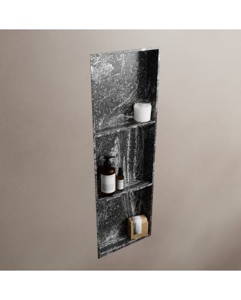Mondiaz Easy Nis 89,5x29,5cm in solid surface kleur Lava. 3 vakken  geschikt voor in- of opbouw