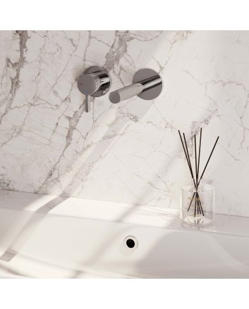 BRAUER Chrome Edition inbouw wastafelmengkraan met rechte uitloop en rozetten model E2 chroom