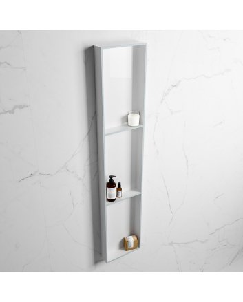 Mondiaz Easy Nis 149,5x29,5cm in solid surface kleur Clay | Talc. 3 vakken  geschikt voor in- of opbouw