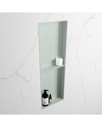 Mondiaz Easy Nis 149,5x29,5cm in solid surface kleur Greey | Greey. 2 vakken geschikt voor in- of opbouw
