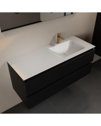 Mondiaz Aivy 120cm badmeubel Urban, wastafel Talc solid surface rechts 1 kraangat