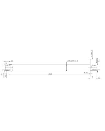 Rombo douchearm met plafondbevestiging 30 cm mat zwart