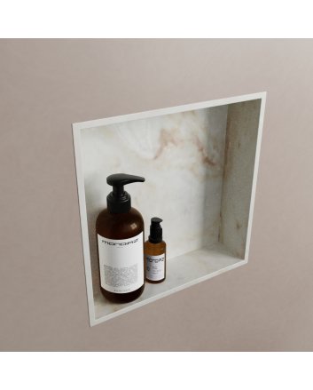 Mondiaz Easy Nis 29,5x29,5cm in solid surface kleur Frappe. 1 vak  geschikt voor in- of opbouw