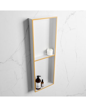 Mondiaz Easy Nis 149,5x29,5cm in solid surface kleur Ocher | Talc. 2 vakken geschikt voor in- of opbouw