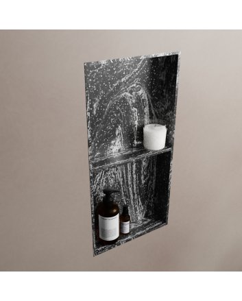 Mondiaz Easy Nis 59,5x29,5cm in solid surface kleur Lava. 2 vakken geschikt voor in- of opbouw