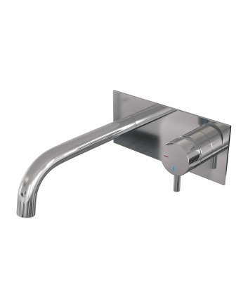 BRAUER Chrome Edition inbouw wastafelmengkraan met gebogen uitloop en afdekplaat model B1 chroom