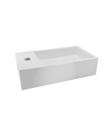 Wiesbaden Solid surface fontein links 40 x 22 x 10 cm mat wit